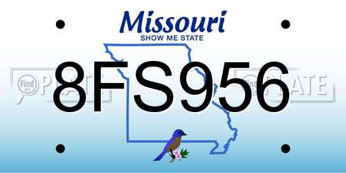 8FS956 Missouri License Plate