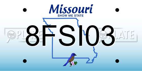 8FSI03 Missouri License Plate