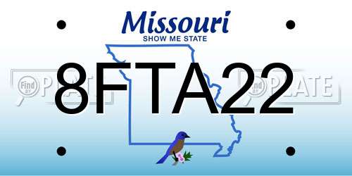 8FTA22 Missouri License Plate