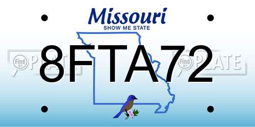 8FTA72 Missouri License Plate