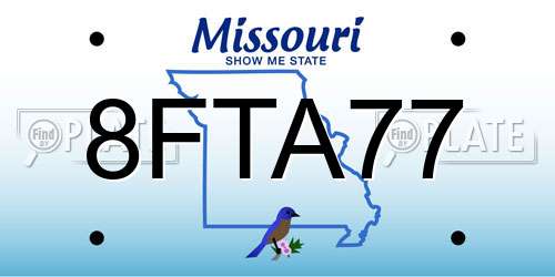 8FTA77 Missouri License Plate