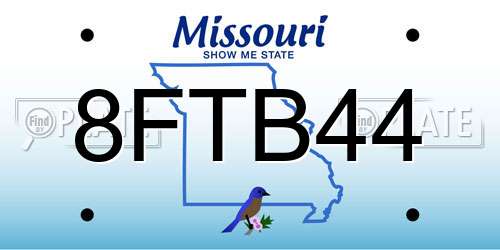 8FTB44 Missouri License Plate
