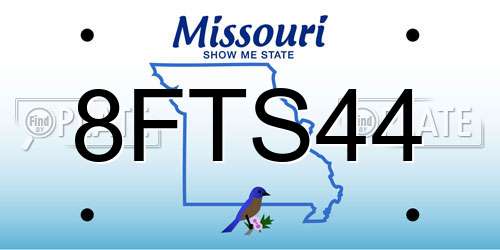 8FTS44 Missouri License Plate