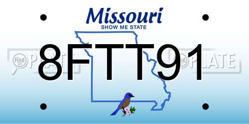 8FTT91 Missouri License Plate