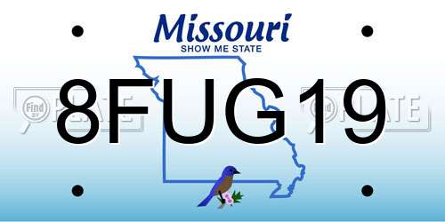 8FUG19 Missouri License Plate
