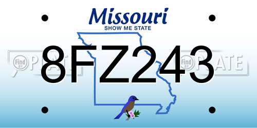 8FZ243 Missouri License Plate