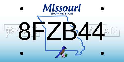 8FZB44 Missouri License Plate