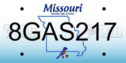 8GAS217 Missouri License Plate