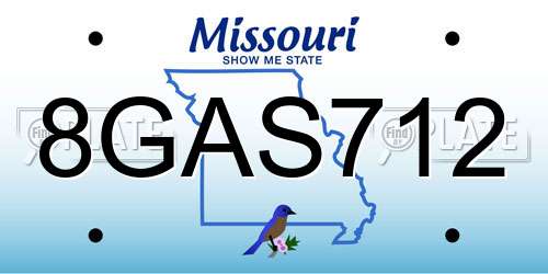 8GAS712 Missouri License Plate