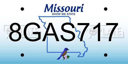 8GAS717 Missouri License Plate