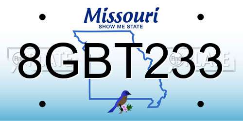 8GBT233 Missouri License Plate