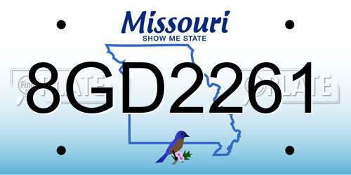 8GD2261 Missouri License Plate