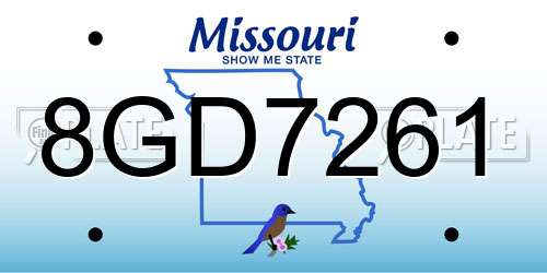 8GD7261 Missouri License Plate