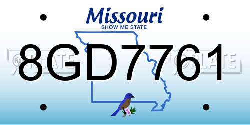 8GD7761 Missouri License Plate