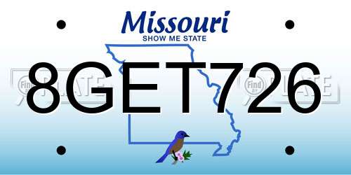 8GET726 Missouri License Plate