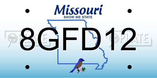 8GFD12 Missouri License Plate
