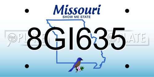 8GI635 Missouri License Plate