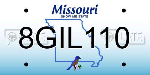 8GIL110 Missouri License Plate
