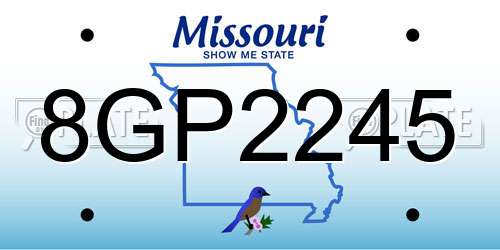 8GP2245 Missouri License Plate