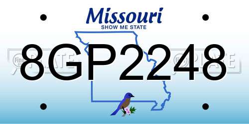 8GP2248 Missouri License Plate