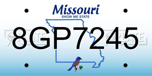 8GP7245 Missouri License Plate