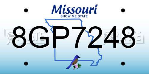 8GP7248 Missouri License Plate