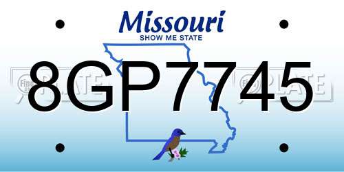 8GP7745 Missouri License Plate