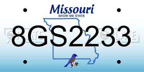 8GS2233 Missouri License Plate