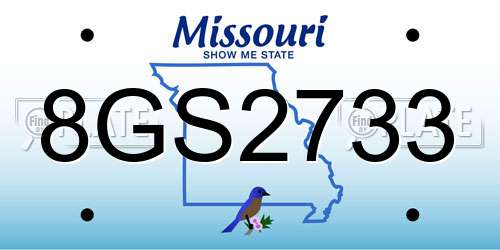 8GS2733 Missouri License Plate