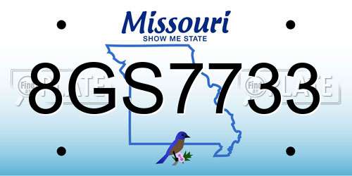 8GS7733 Missouri License Plate
