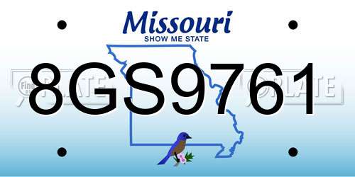 8GS9761 Missouri License Plate