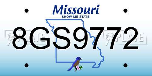8GS9772 Missouri License Plate