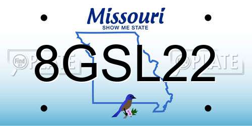 8GSL22 Missouri License Plate