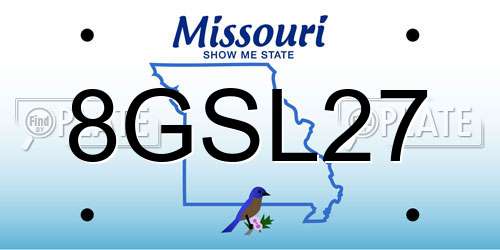 8GSL27 Missouri License Plate