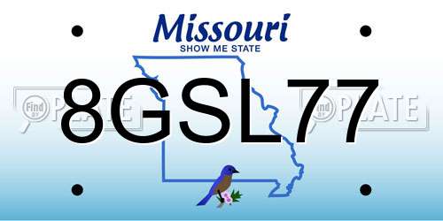 8GSL77 Missouri License Plate