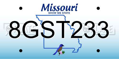 8GST233 Missouri License Plate