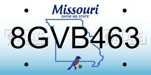 8GVB463 Missouri License Plate