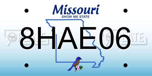 8HAE06 Missouri License Plate
