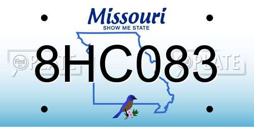 8HC083 Missouri License Plate