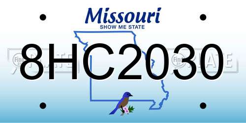 8HC2030 Missouri License Plate
