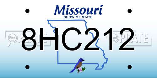 8HC212 Missouri License Plate