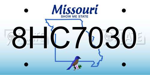 8HC7030 Missouri License Plate