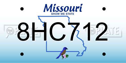 8HC712 Missouri License Plate