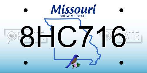 8HC716 Missouri License Plate