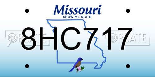 8HC717 Missouri License Plate