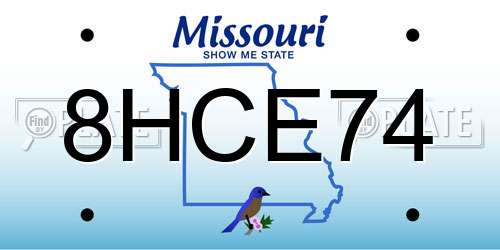 8HCE74 Missouri License Plate