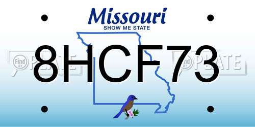 8HCF73 Missouri License Plate