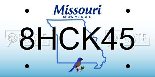 8HCK45 Missouri License Plate