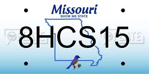8HCS15 Missouri License Plate
