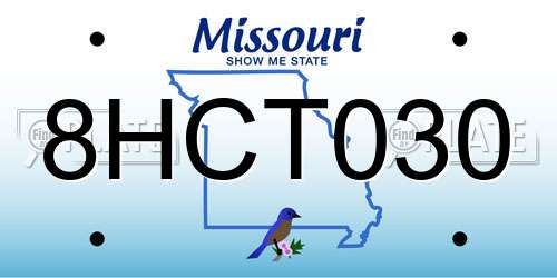 8HCT030 Missouri License Plate